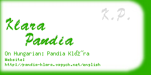 klara pandia business card